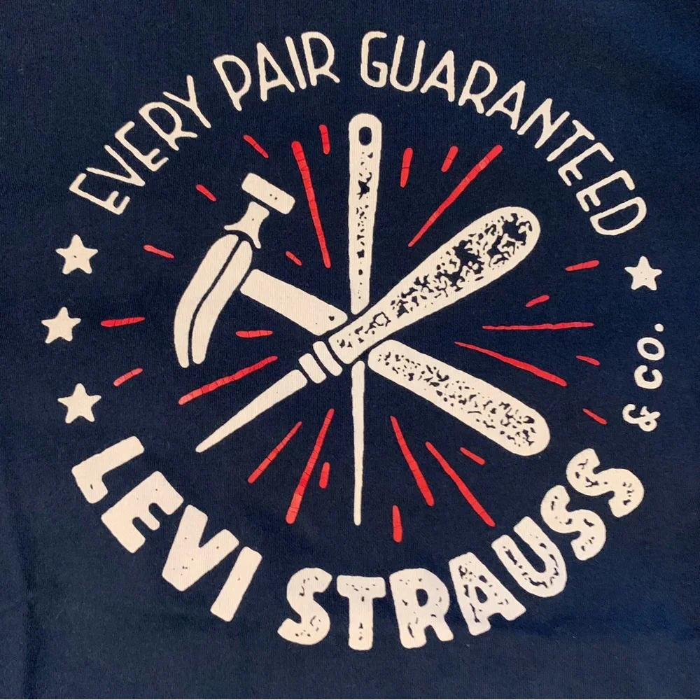 Levi’s Navy Blue T-Shirt Graphic Tee 100% cotton Unisex